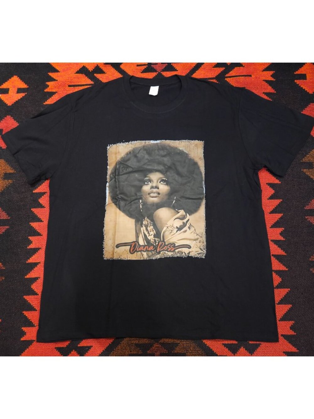NEW Diana Ross Graphic Tee Black XL 100% Cotton Retro Vibes Music Shirt